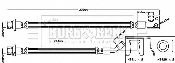 BORG & BECK Тормозной шланг BBH8035
